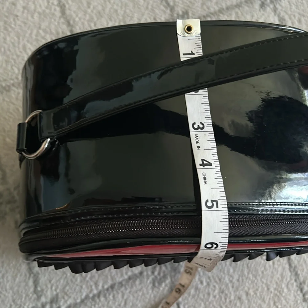Lux de Ville Red&Black Patten Leather Retro Train Case